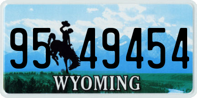 WY license plate 9549454