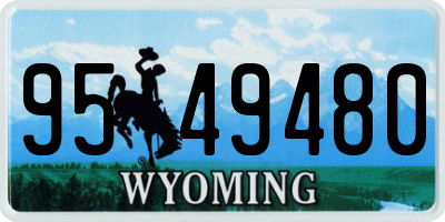 WY license plate 9549480