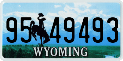 WY license plate 9549493