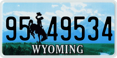 WY license plate 9549534