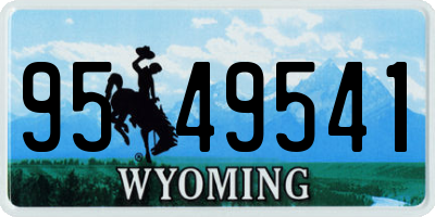 WY license plate 9549541
