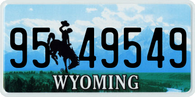 WY license plate 9549549