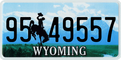 WY license plate 9549557