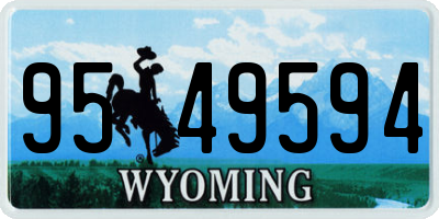WY license plate 9549594