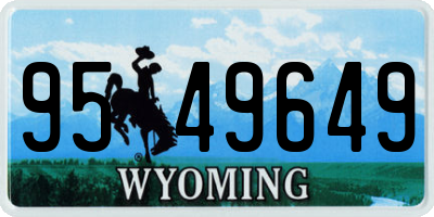 WY license plate 9549649
