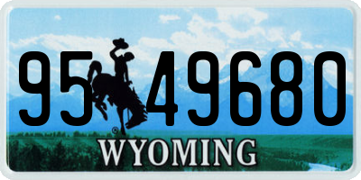 WY license plate 9549680
