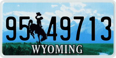 WY license plate 9549713