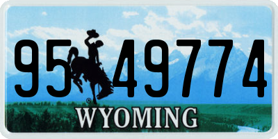 WY license plate 9549774