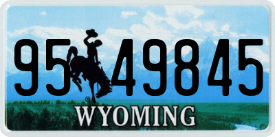 WY license plate 9549845