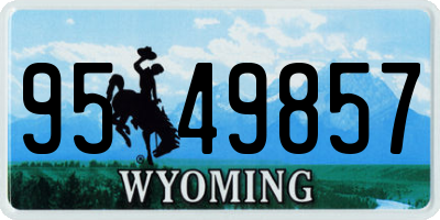 WY license plate 9549857