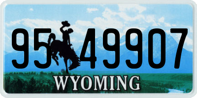 WY license plate 9549907