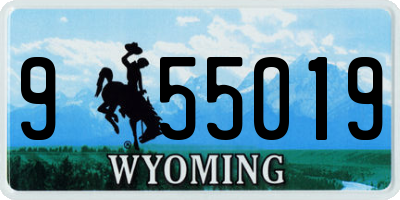 WY license plate 955019