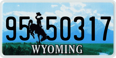 WY license plate 9550317