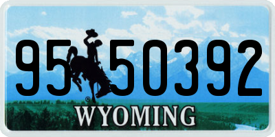 WY license plate 9550392
