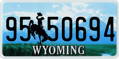 WY license plate 9550694