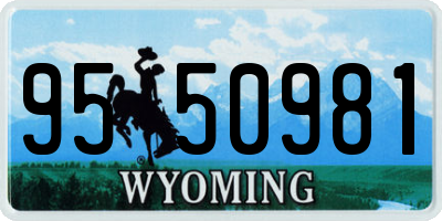WY license plate 9550981