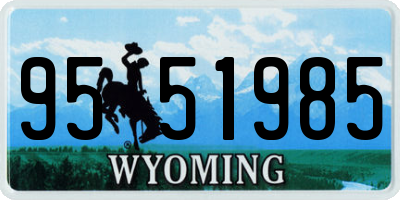 WY license plate 9551985