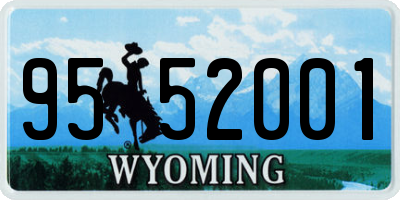 WY license plate 9552001