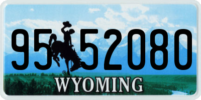 WY license plate 9552080