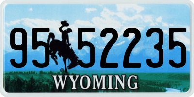 WY license plate 9552235