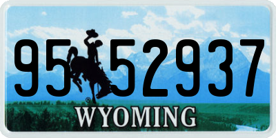 WY license plate 9552937