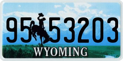 WY license plate 9553203