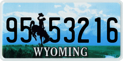 WY license plate 9553216