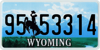 WY license plate 9553314