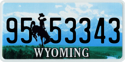 WY license plate 9553343