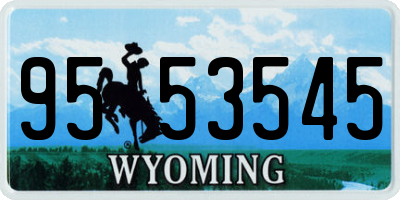 WY license plate 9553545