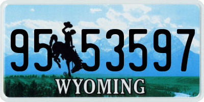 WY license plate 9553597