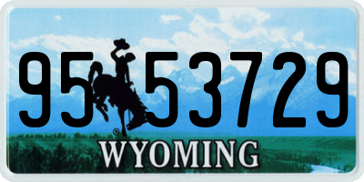 WY license plate 9553729
