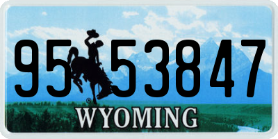 WY license plate 9553847