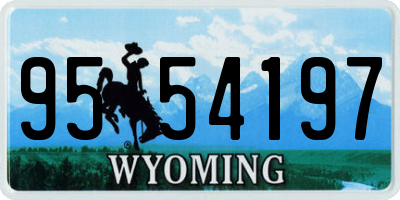 WY license plate 9554197