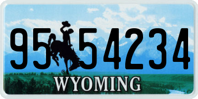 WY license plate 9554234
