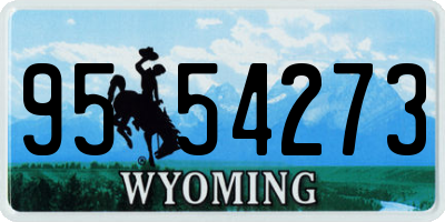 WY license plate 9554273