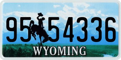 WY license plate 9554336