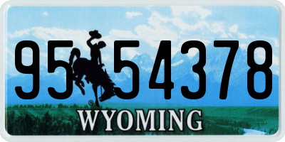 WY license plate 9554378