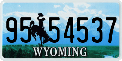 WY license plate 9554537