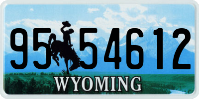 WY license plate 9554612