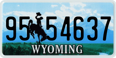 WY license plate 9554637