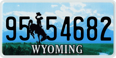 WY license plate 9554682