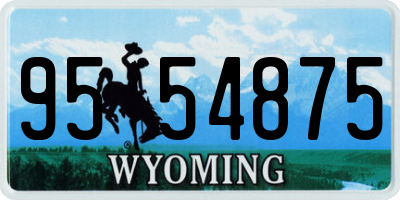 WY license plate 9554875