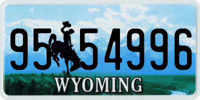 WY license plate 9554996