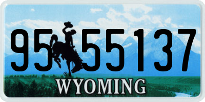 WY license plate 9555137