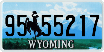 WY license plate 9555217