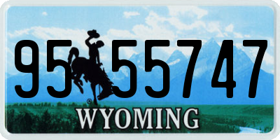 WY license plate 9555747
