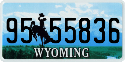 WY license plate 9555836