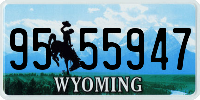 WY license plate 9555947