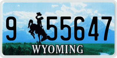 WY license plate 955647